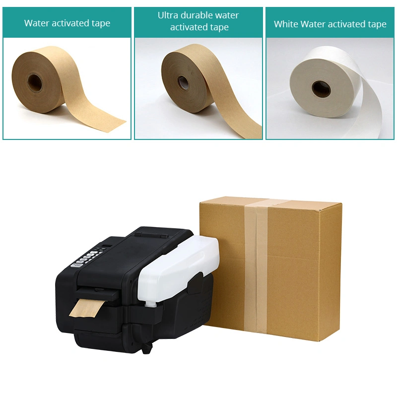 Yjnpack OEM ODM de sellado de cajas de cartón de agua engomados de protección activa el envasado automático papel mojado Kraft, dispensador de cinta automático