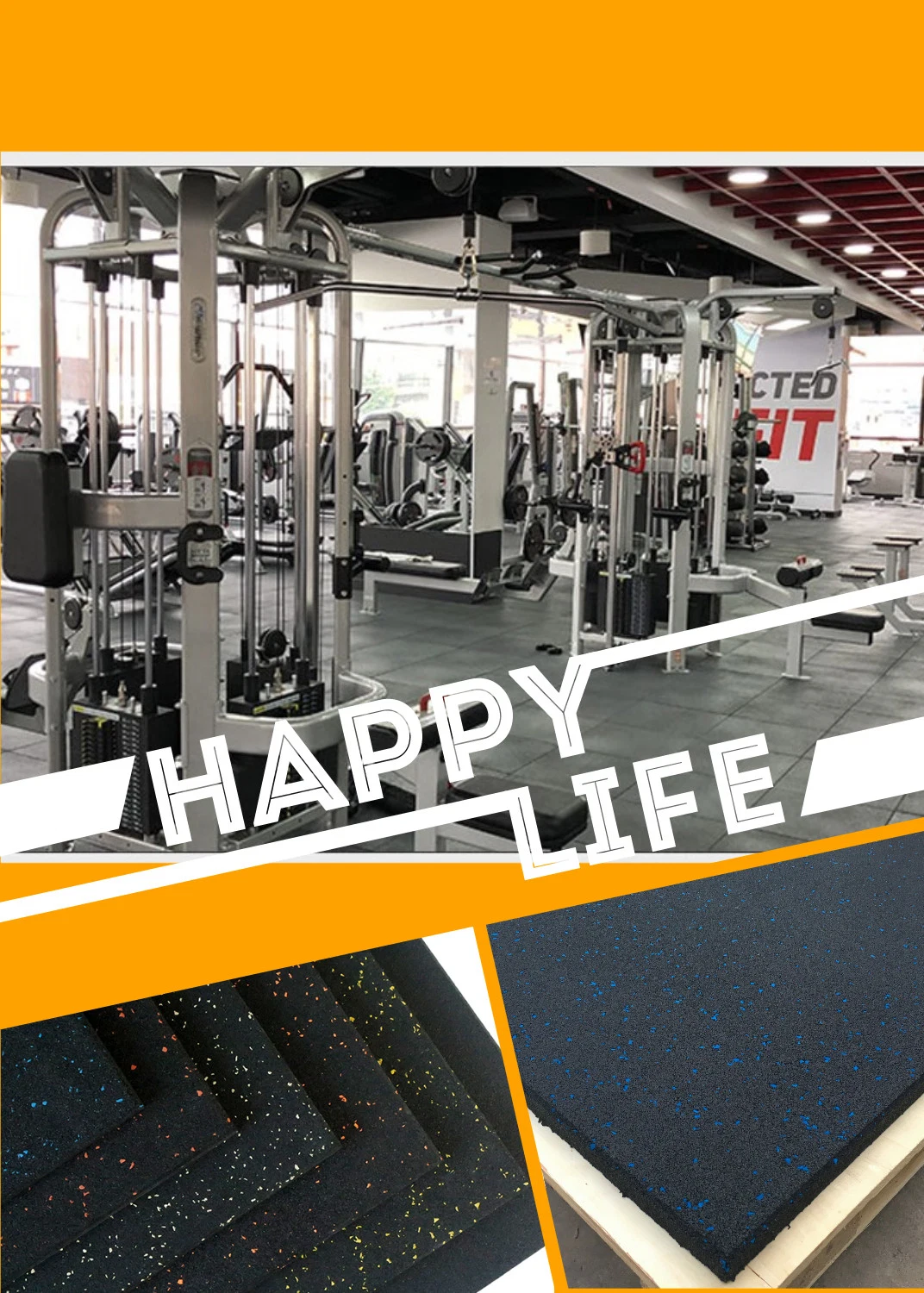 Factory Gym Gummi Matten Fitness Gummi Bodenbeläge Platten mit EPDM SGS Brandschutzzertifikate