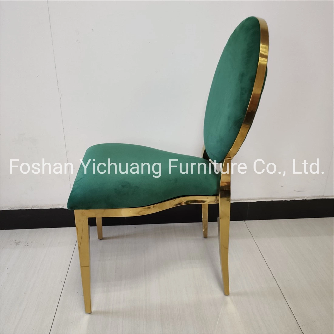 Luxury Gold Rim Stainless Steel Green Velvet Event Party Chairs