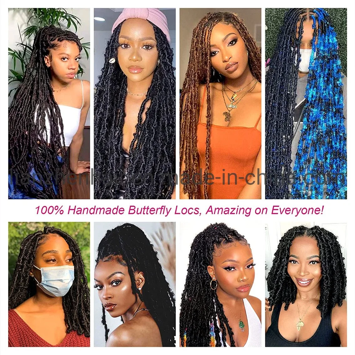 Butterfly Locs Synthetic Crochet Hair 36 Inch Pre Looped Blue Crochet Butterfly Locs Hair