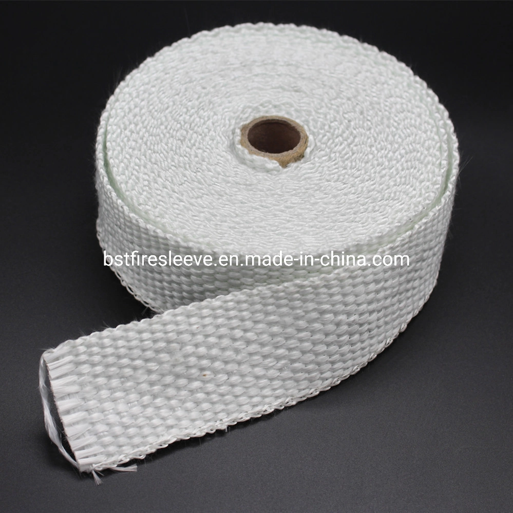 China Manufacturer Automotive Muffler Exhaust Pipe Bandage Wrap Tape Industry Hose Fireproof High Temperature Woven Glass Fibre Exhaust Lagging