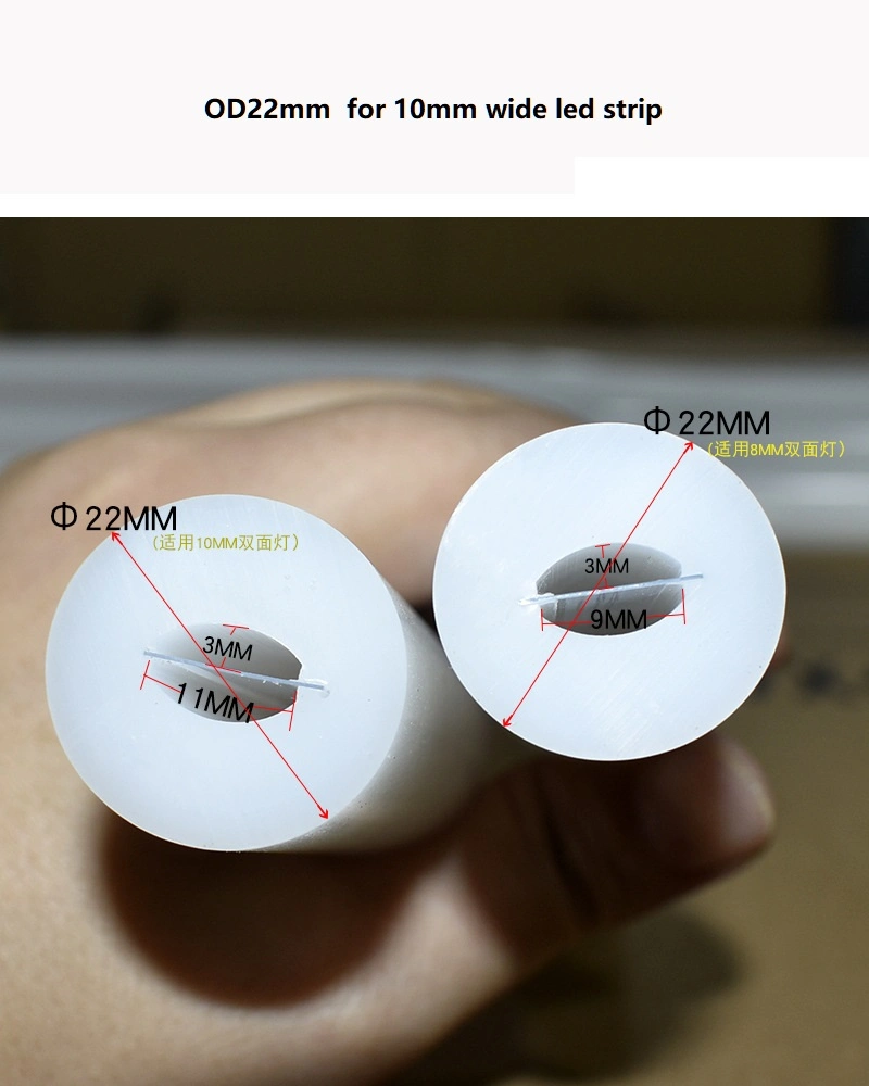 D22 Nueva funda de silicona flexible circular luminosa de 360 grados para 8mm/10mm Manga de luz de neón de doble cara