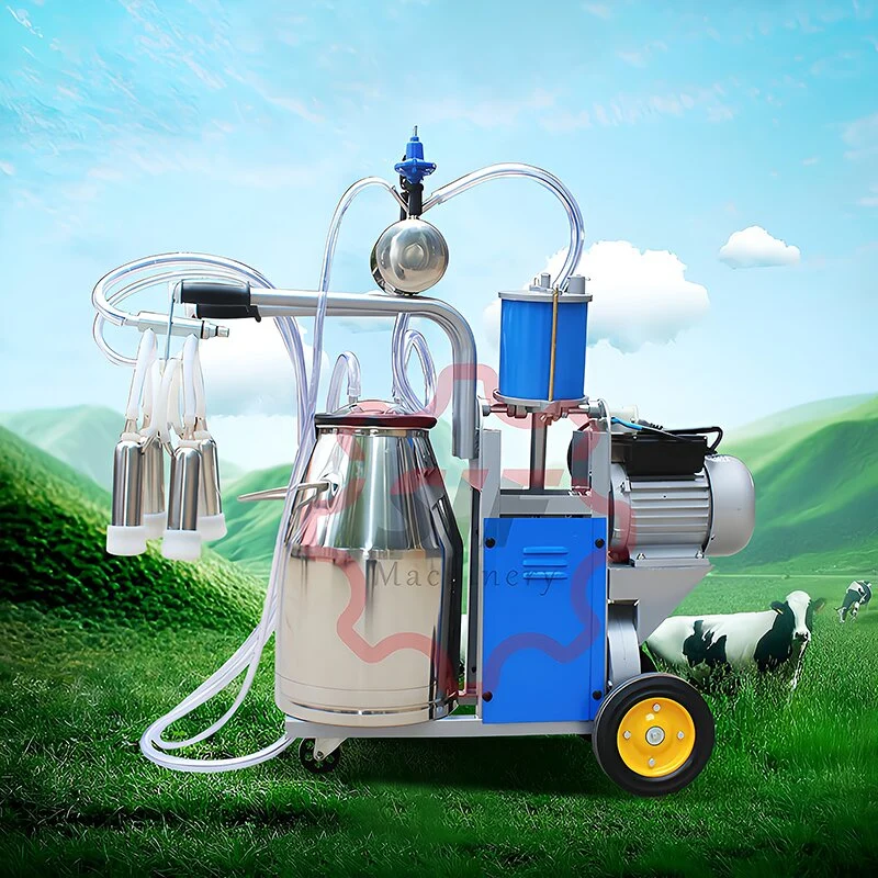 2023 Electric Vacuum Pump Mobile Goat Milking Machine Cow Milking Machine Poultry Farm Equipment