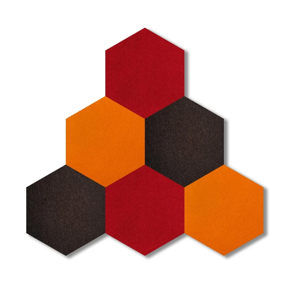 Hexagon Pin Board Sound Absorption 100% Recycle Polyester Fiber Acoustic Panel