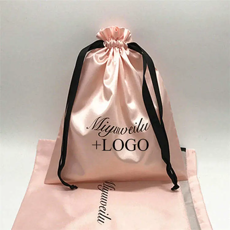 Wholesale/Supplier Market Custom Logo Satin Silk Drawstring Bag for Gift Packaging