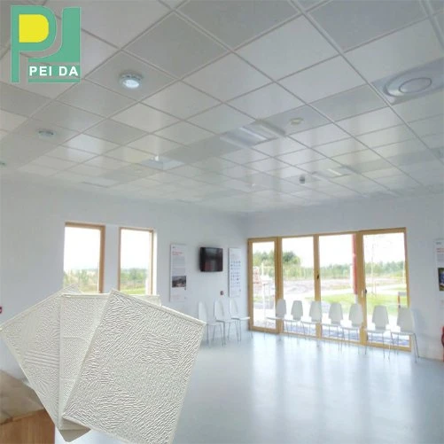 Patterned Drywall 60X60 PVC Gypsum Ceiling Board Tiles