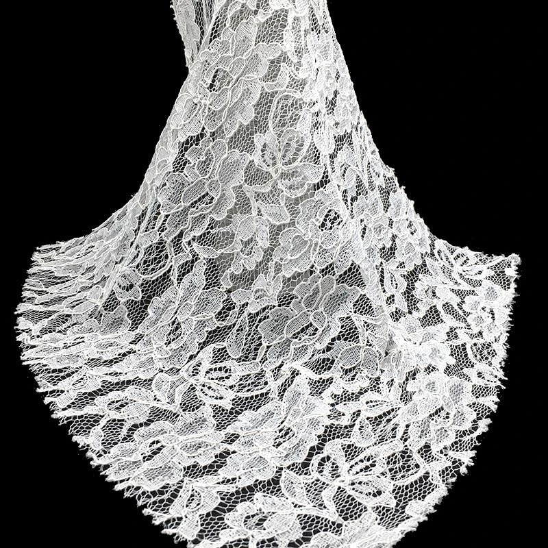 Professional Lace Manufacturer 54/56/58&prime; &prime; Wide Stretch White Floral Lace Trim Fabric