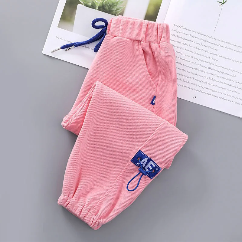 Girls&prime; Autumn Sweatpants 2022 New Thin Cotton Children&prime; S Casual Sweatpants Medium and Large Girls&prime; Loose Legged Trouserssports Wear