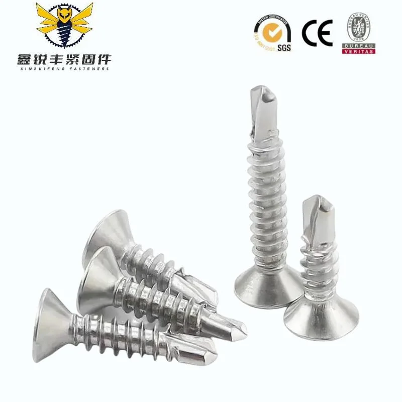 Self Drilling Tek Screws A2 (304) Stainless Steel Countersunk Head M3.9-M5.5 Material - A2 Stainless Steel Finish - A2 Stainless Steel Head Type