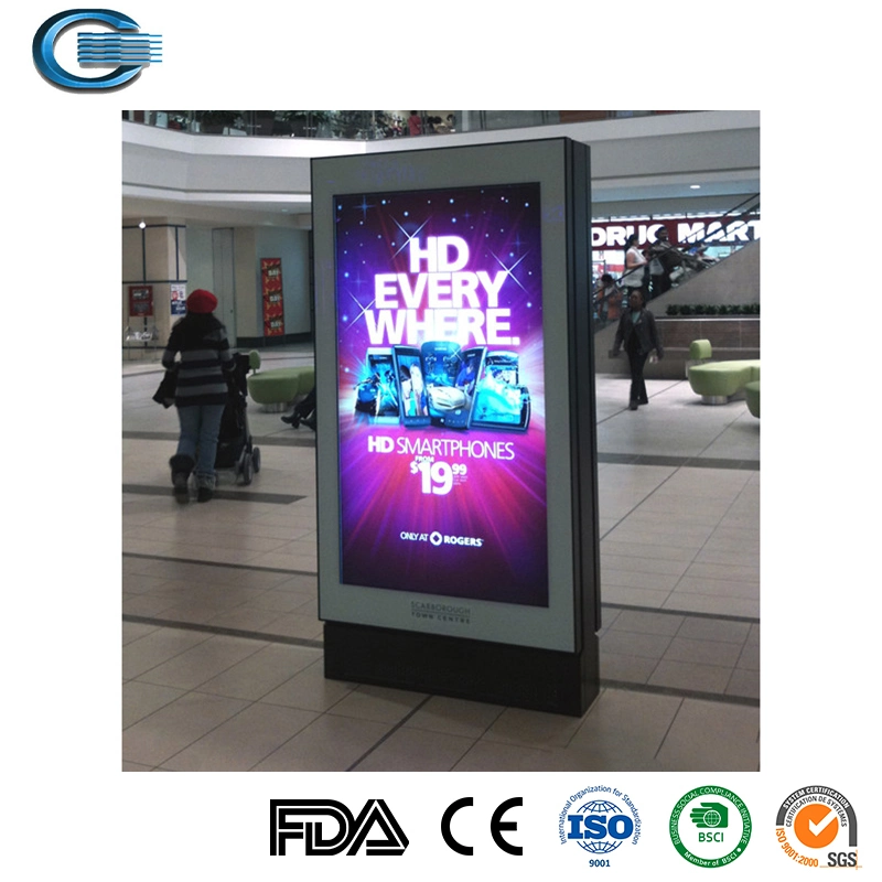 Huasheng Aluminum Structure Outdoor LED Edgelit Lightbox Advertising Signs Lightbox Outdoor Waterproof LED