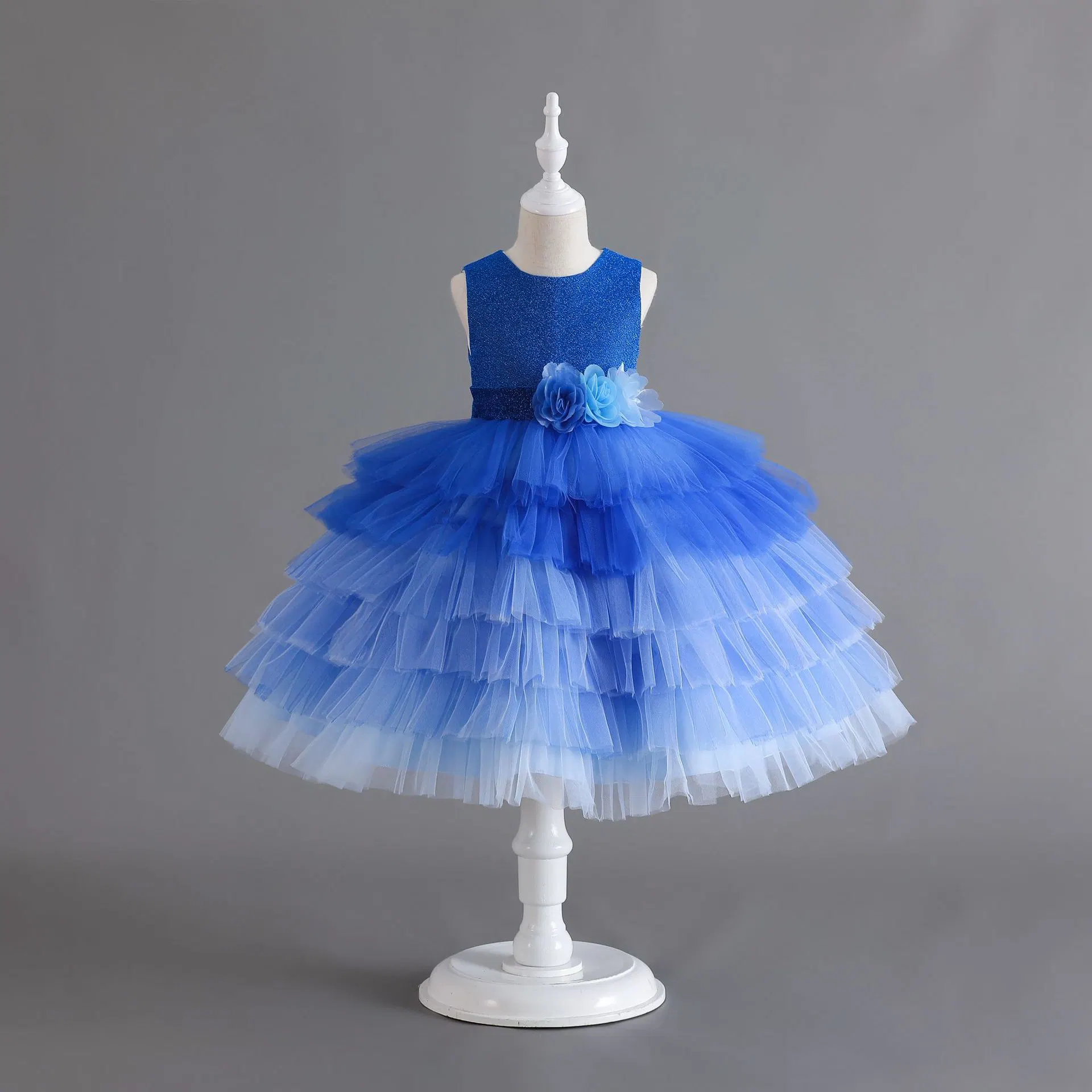 Baby Clothes Girls Cake Party Garment Wedding Dress Progressive Color Ball Gown