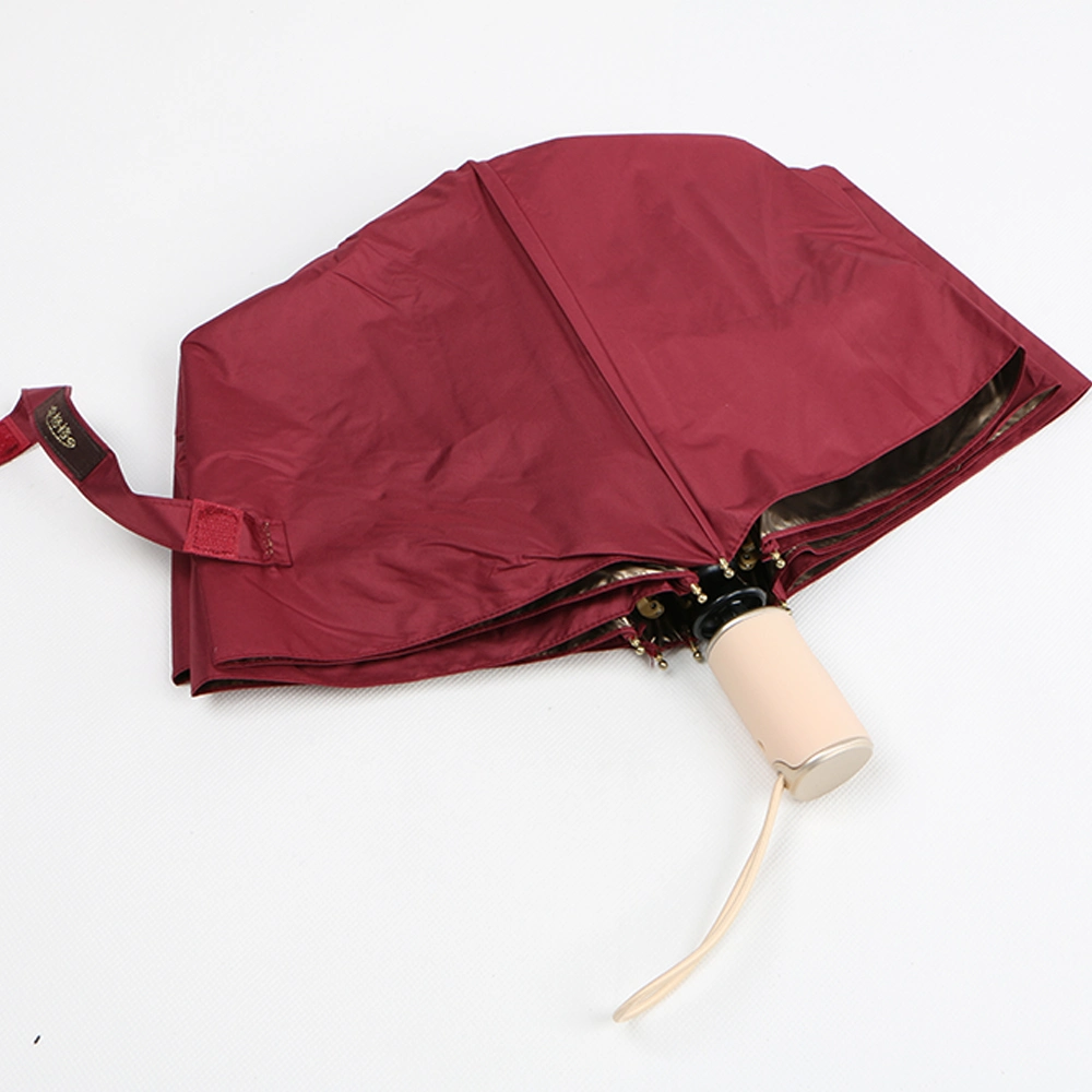 UV Folding Umbrella, Wine Red Automatic Open and Close Umbrella Advertising Umbrella Promotion Umbrella Gift Umbrella