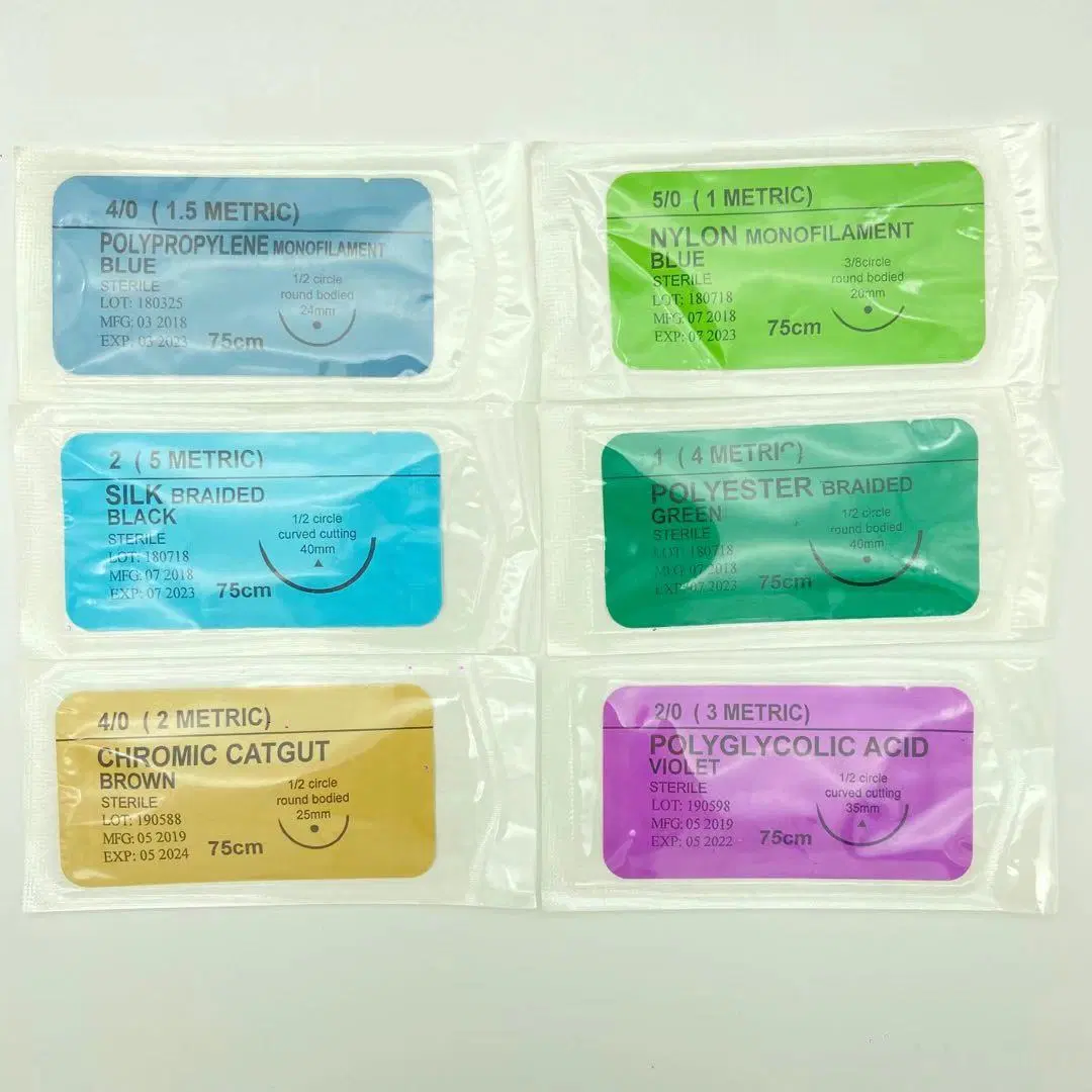 Sutures Absorbable Silk Nylon PGA Vicryl Chromic Pgla with CE ISO