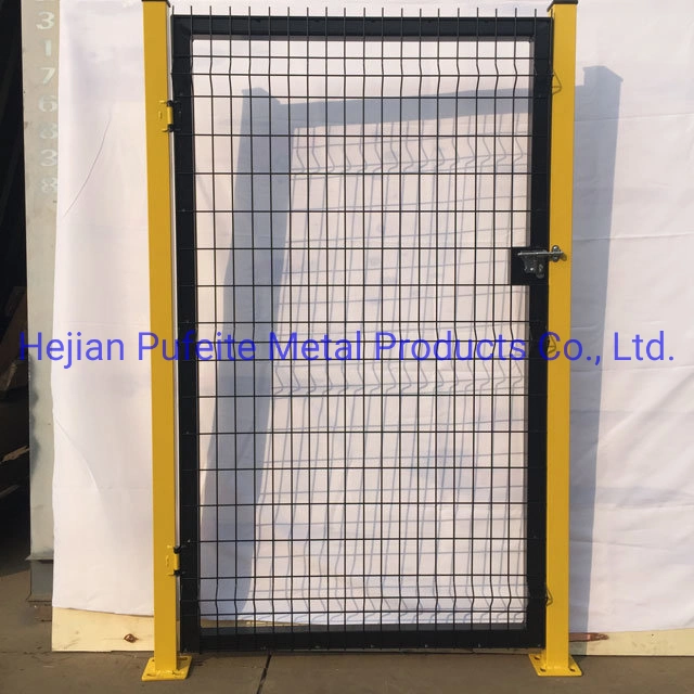 Yellow Color Post with Black Color Wire Fence Panel for Warehouses or Machine.