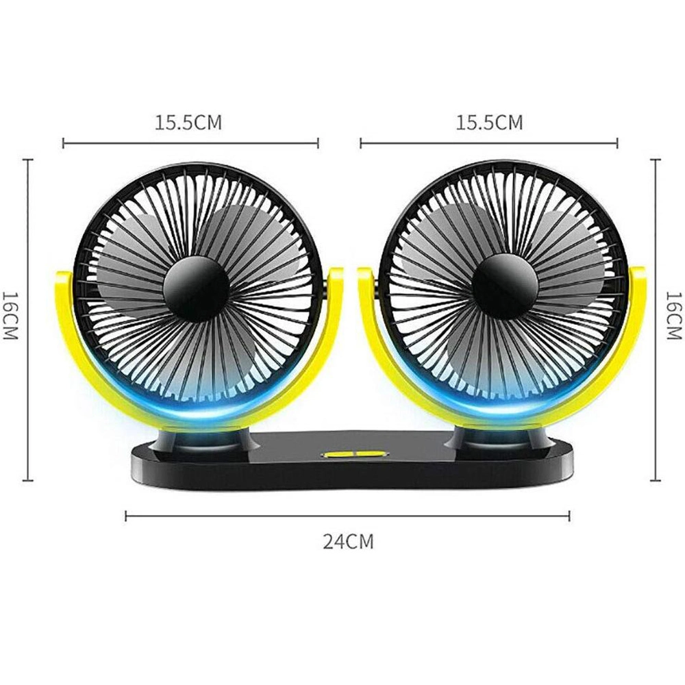 Kühlung Air Car Fan Einstellbar Starken Wind Dual Head Mini Tragbare Spülung Ci12984