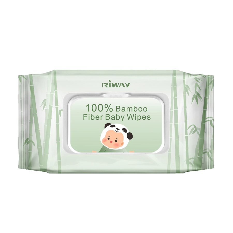 100% Bambou tissu naturel biodégradable Lingettes humides pour bébé/ lingettes biologiques pour bébés/ seul face à des tissus d'emballage