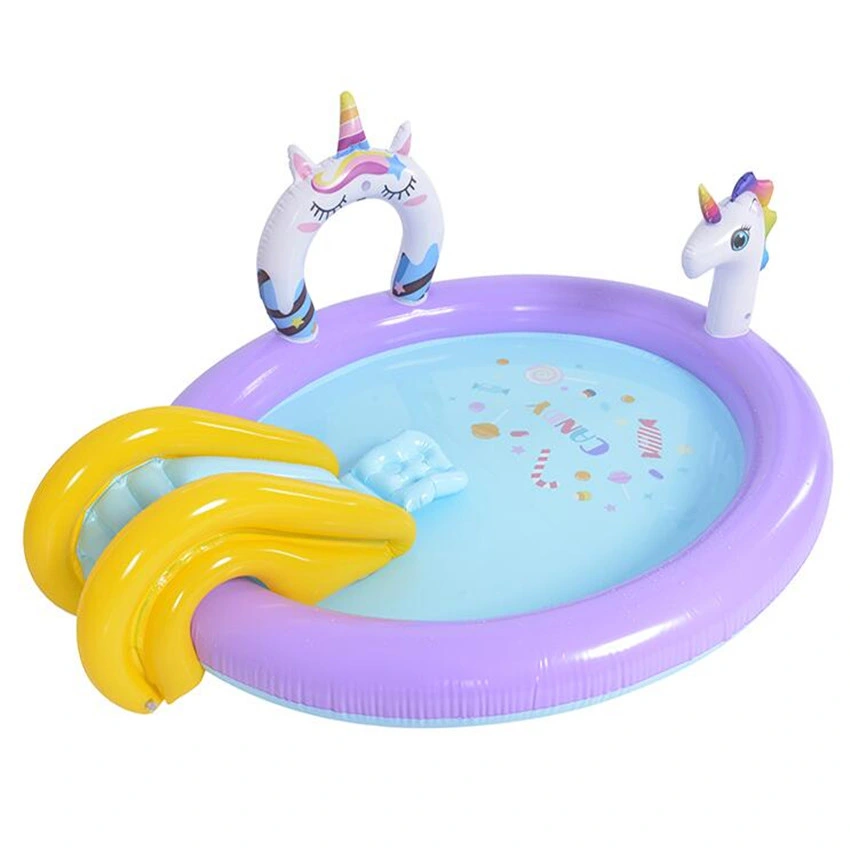 Kiddie Pool with Slide Inflatable Pool Portable Swimming Pools