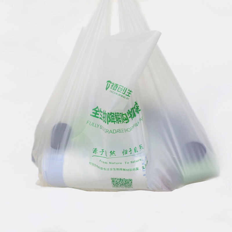 Wholesale/Supplier 100% Biodegradable Compostable Eco-Friendly Plastic Shopping T-Shirt Bags