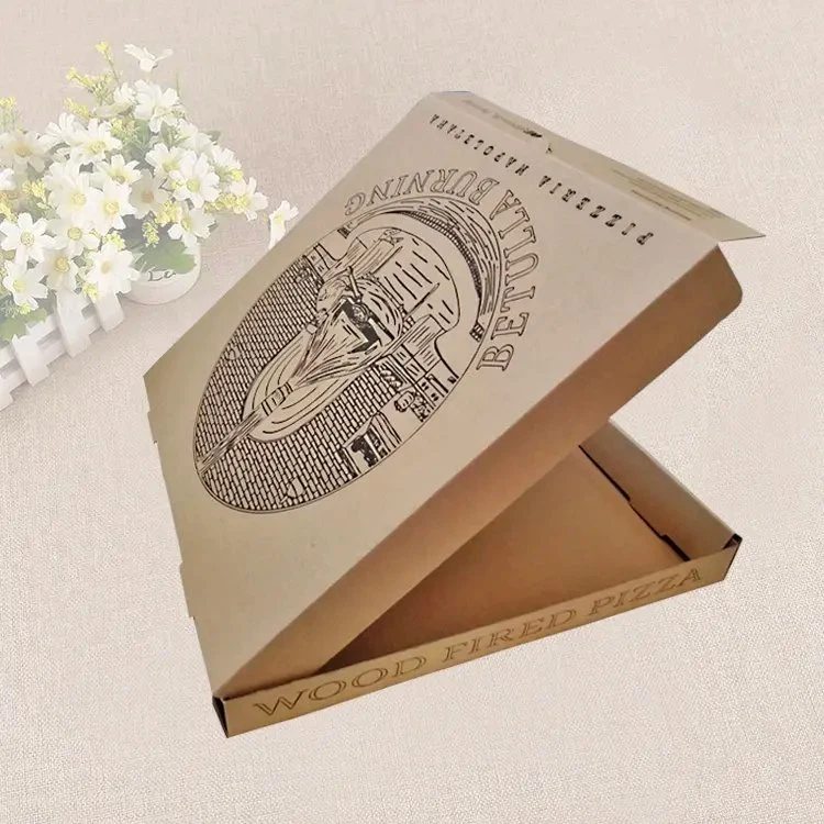 Wholesale Custom Logo Printing White Corrugated Pizza Packing Paper Carton Box