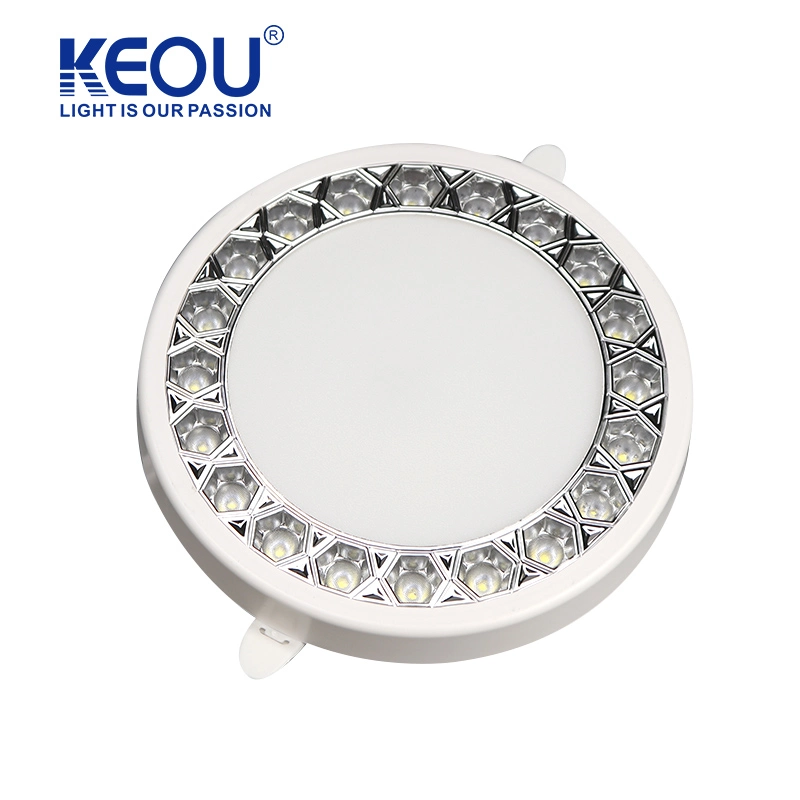 Venta caliente orificios abiertos 24W Downlight Plata Electroplated luz integrada Antirreflejos luz tenue para el hogar