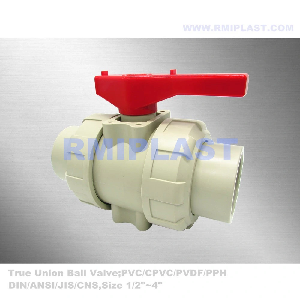 Pph Ball Valve Double Union Flange End DIN Pn10 ANSI Cl150 JIS 10K