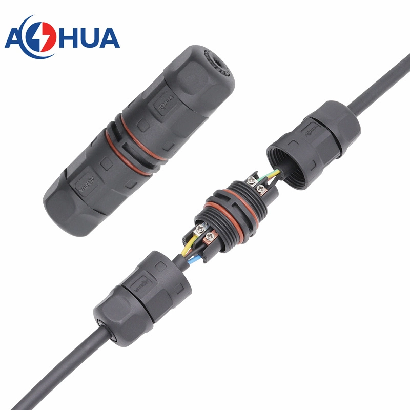 Factory Price IP67 2pin Circular Plastic Cable Connector M20 Stright L Connector 2 Ways Power Cord Waterproof Connector Outdoor