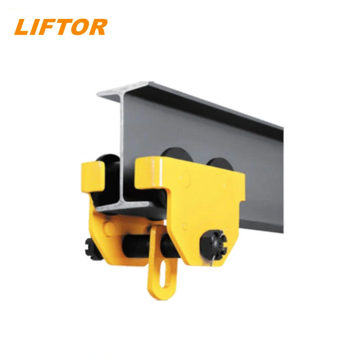 Liftor 0.5ton 1ton 2ton Motorized I Beam Geared Trolley Plain Chain Pulley Block Manual Travelling Trolley Chain Pneumatic Electric Hoist with Trolley