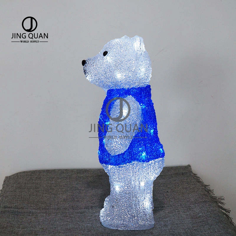 Cold White Little Bear Lights Iron Art Small Animal Lighting Motif Christmas Decorations LED Santa Decorative Ornaments