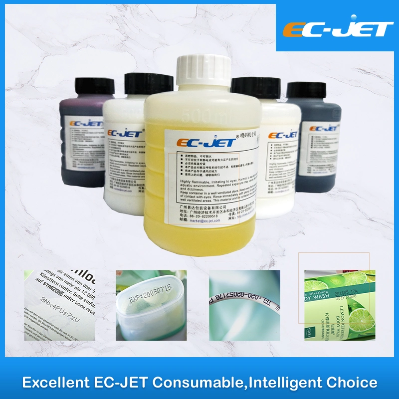 Ink for Inkjet Printer Ec-Jet Yellow Color Ink Compatibility for Videojet Domino Linx Markem Imaje Kgk Hitachit Printer (EC1039)