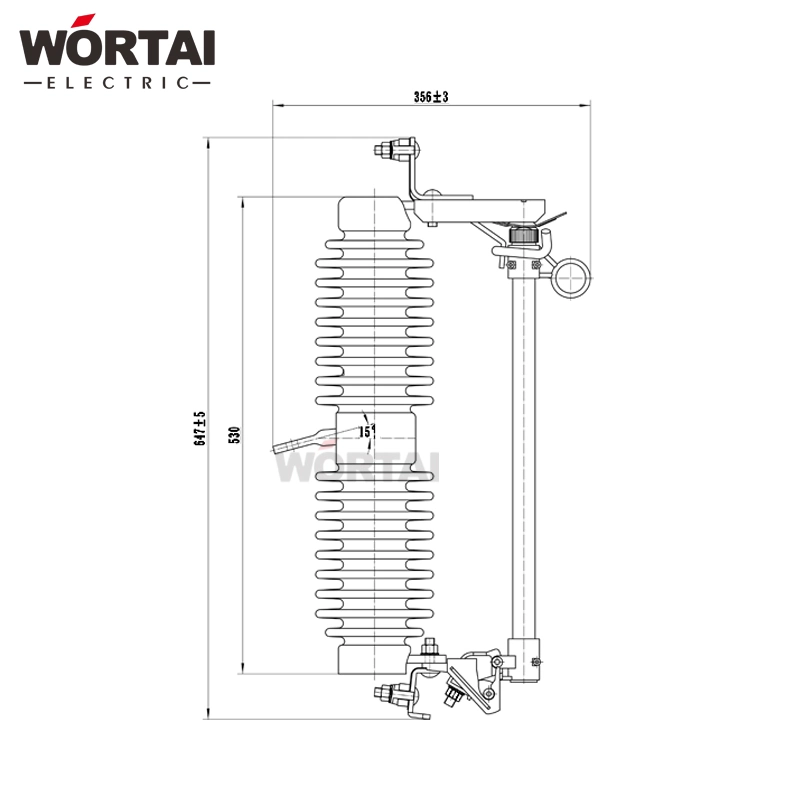 Expulsion Fuse Cutout 35kv 100A 170kv Bil Creepage Distance 720mm