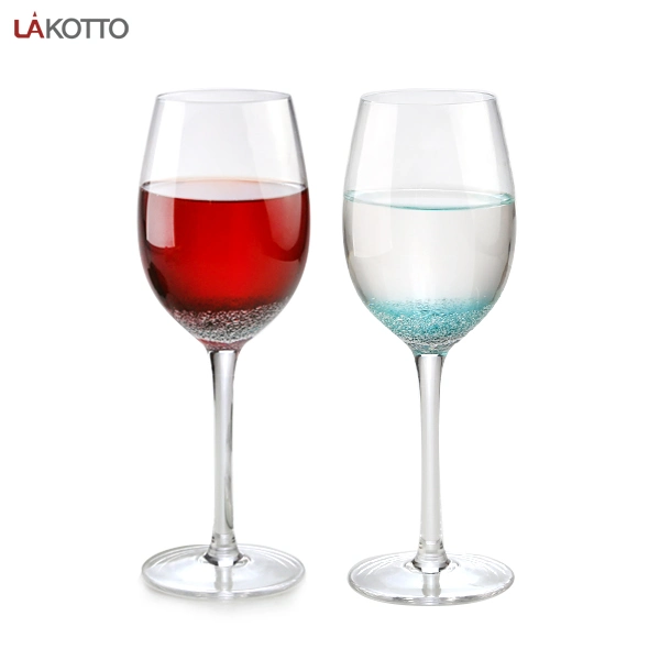 Alimentación de los fabricantes de vino en el hogar utensilios de cocina Hot Spot la venta de cristal con burbujas azul 340ml vaso de vino de cristal