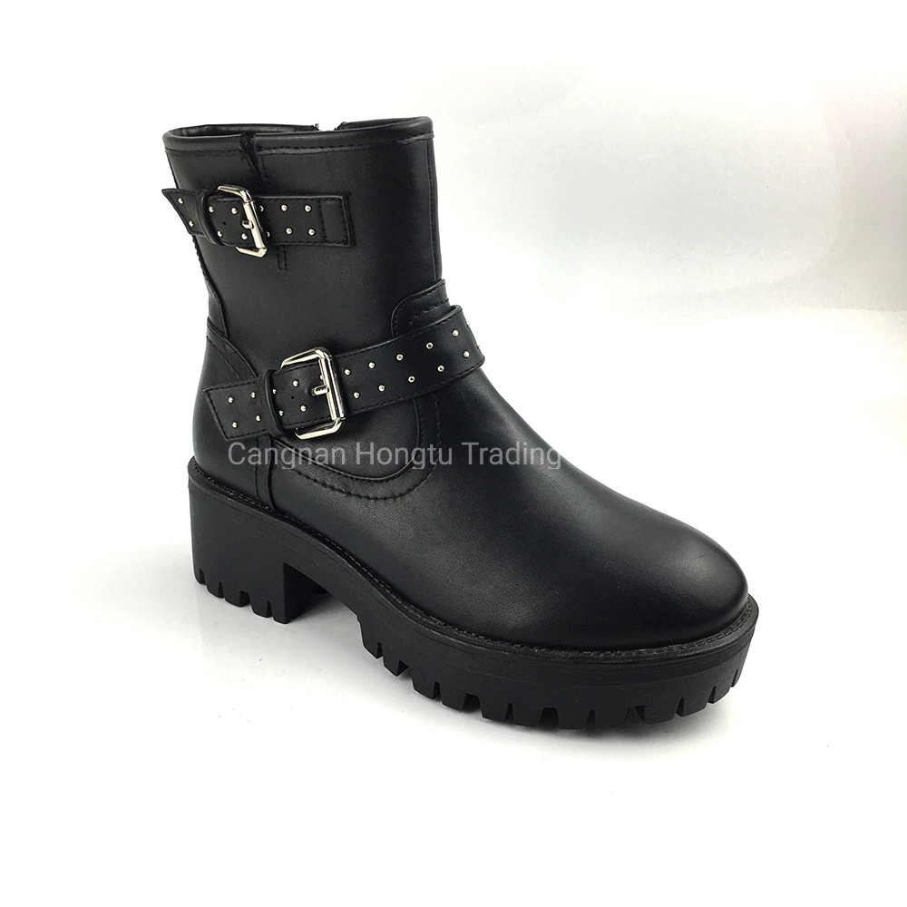 Nuevo diseño de invierno en el tobillo botas zapatos de mujer