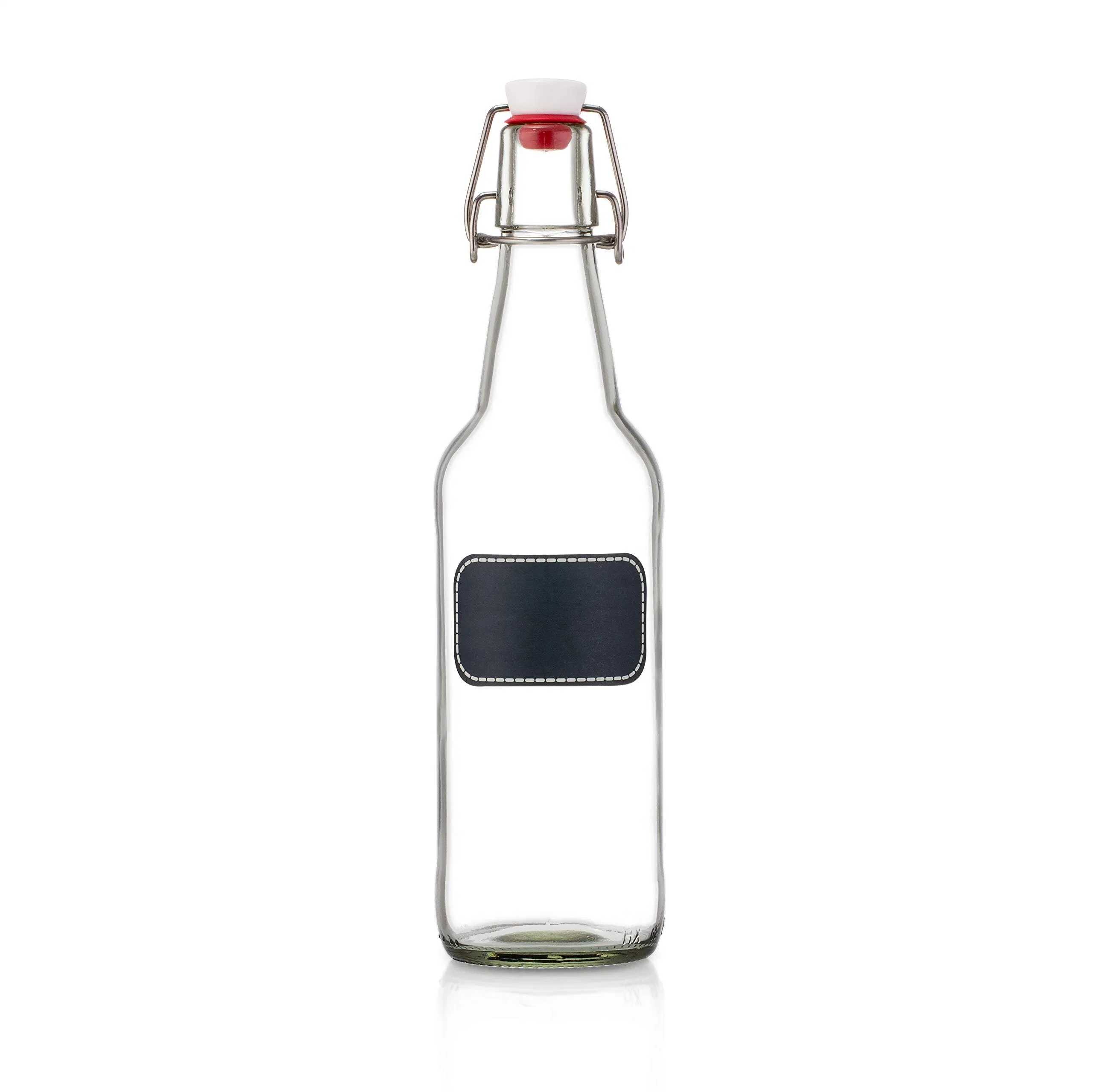 Custom Shape Clear Label 16 32 Oz 1 Liter Glass Milk Bottle Swing Top for Beer