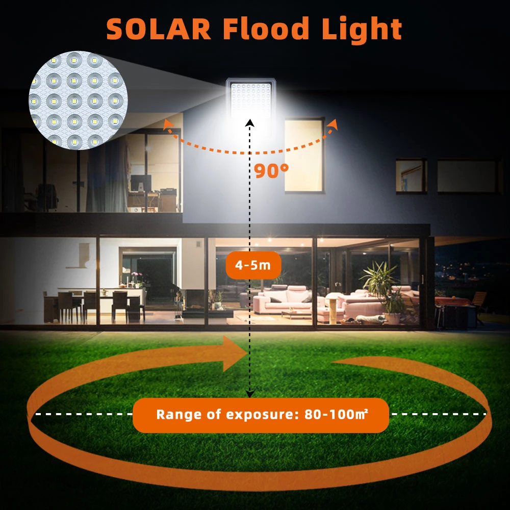 Professionelle Solar-Außenbeleuchtung 8000 Lumen 50W LED Solar Flood Licht