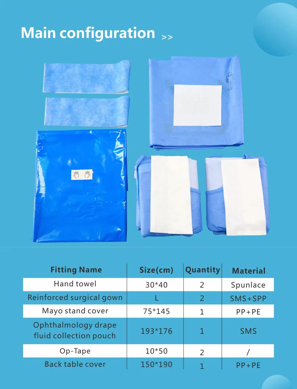 Medical Disposable Sterilized Surgical Drape Ophthalmology Eye Operation Pack