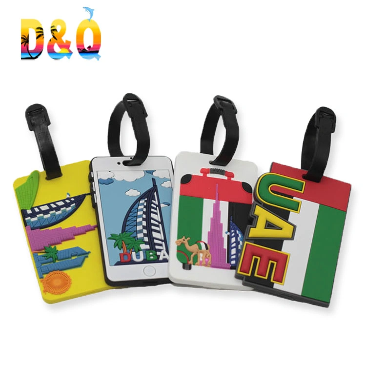 Custom Logo Personalized Soft PVC Luggage Tag for Travel