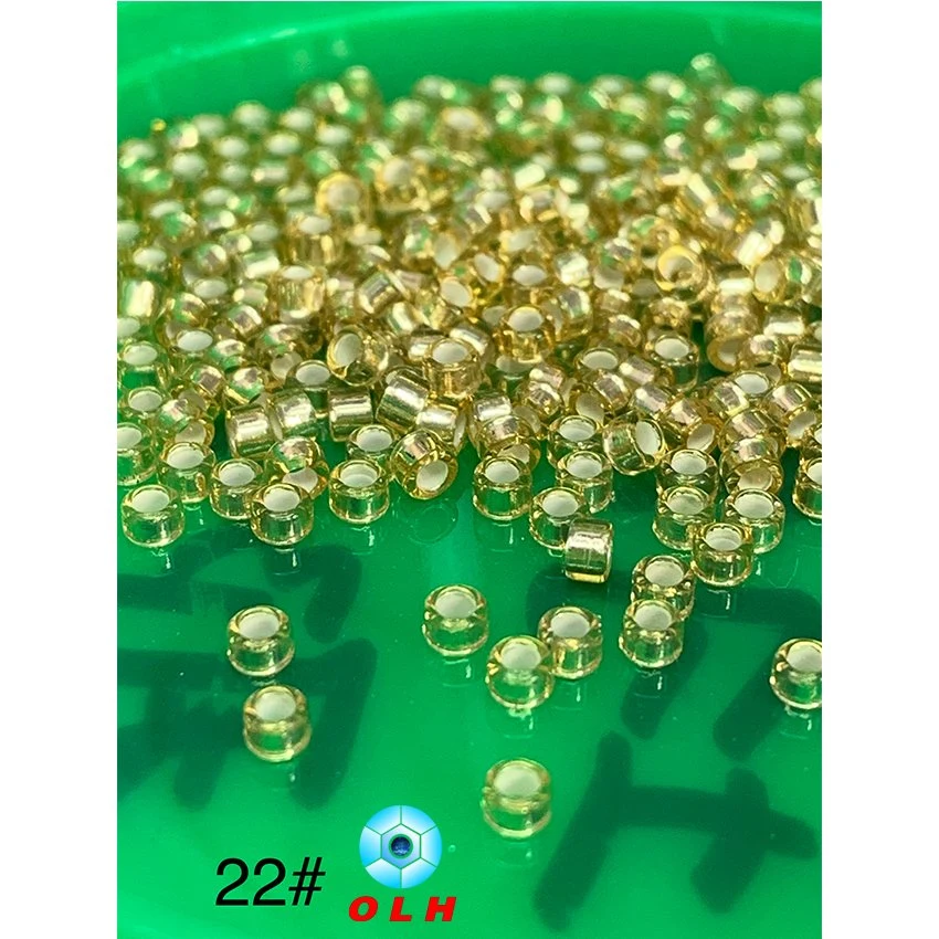 Factory Direct Sale Wholesale #22 Round 2.5mm Gold Yellow Glass Seed Beads Machine Glass Beads for Garment & Jewelry Making & Embroidery Machine