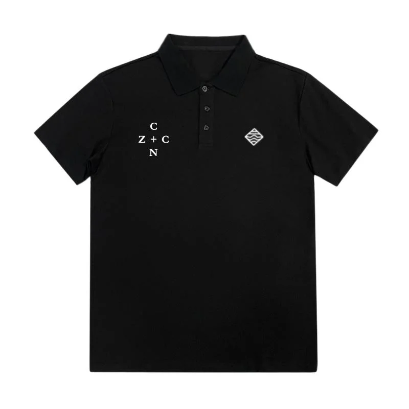 New Fashion Designer Logo 100% Cotton Short Sleeve Solid Color Men Polo Shirts