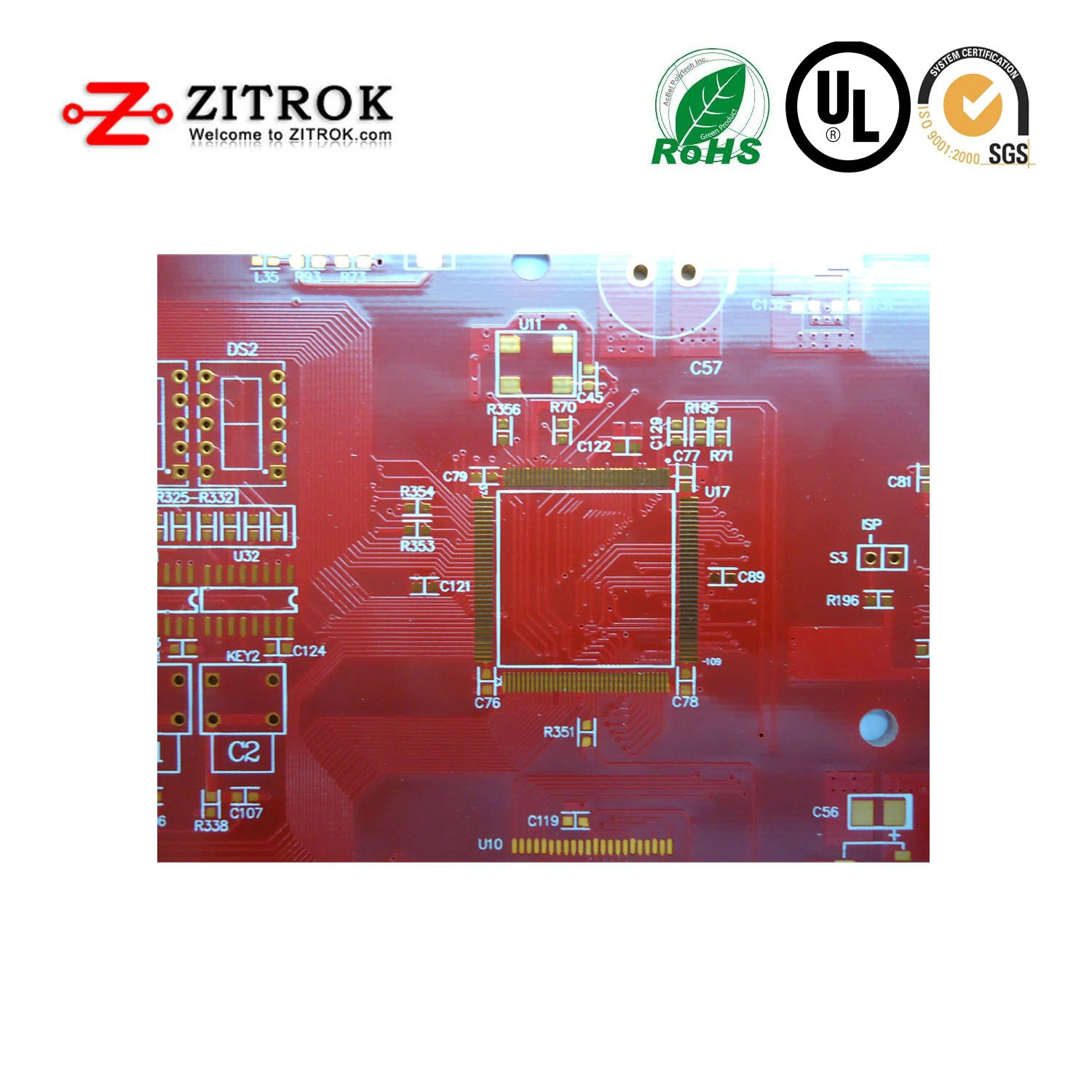 Fr4 multicapa de circuito impreso de ciegos y los agujeros enterrado de oro de inmersión de PCB HDI.