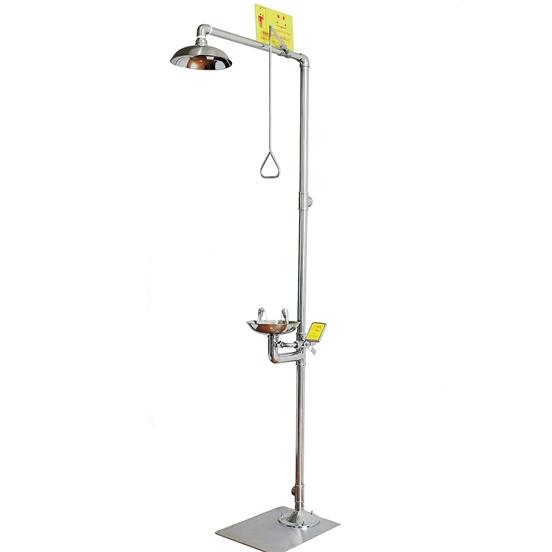 Compound Stainless Steel Emergency Shower with Eyewash Station ANSI