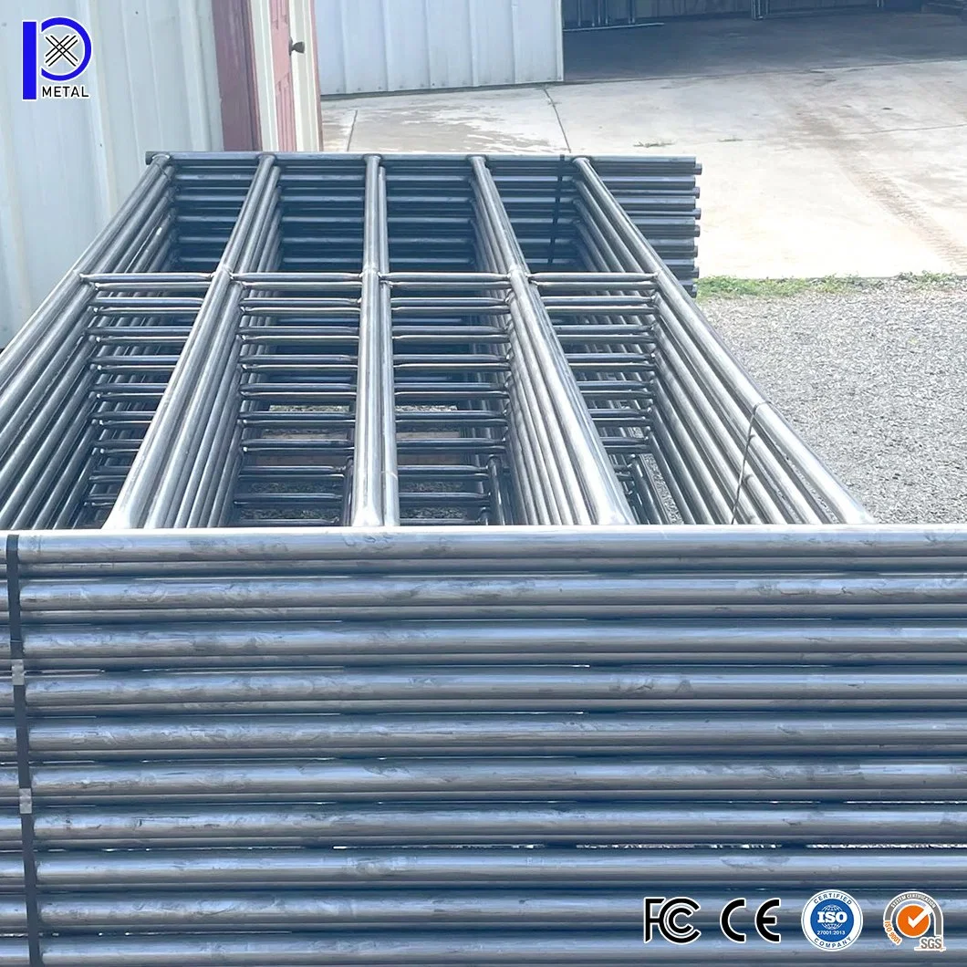 Pengxian Black Steel Pipe 30cm Fence China Manufacturers 4X4 Farm Fence 40 X 40 mm Square Rails Livestock Fencing Panels