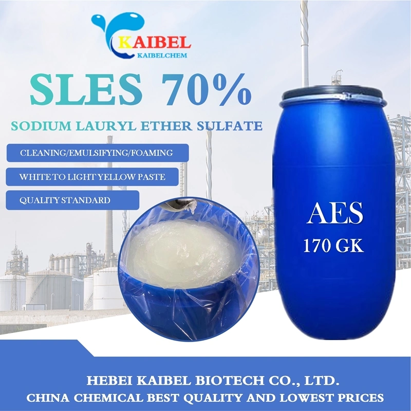 Detergente SLES 70 Sulfato de éter de Lauril de sodio