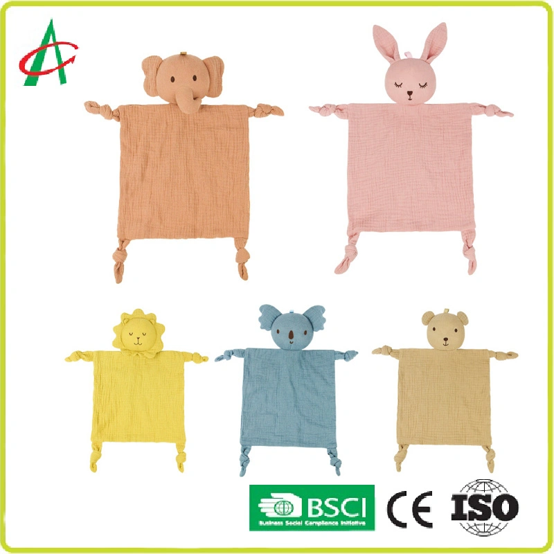 Baby Cotton Gauze Towel Baby Nibble to Sleep with Handkerchief Rabbit Toy Renewable Material