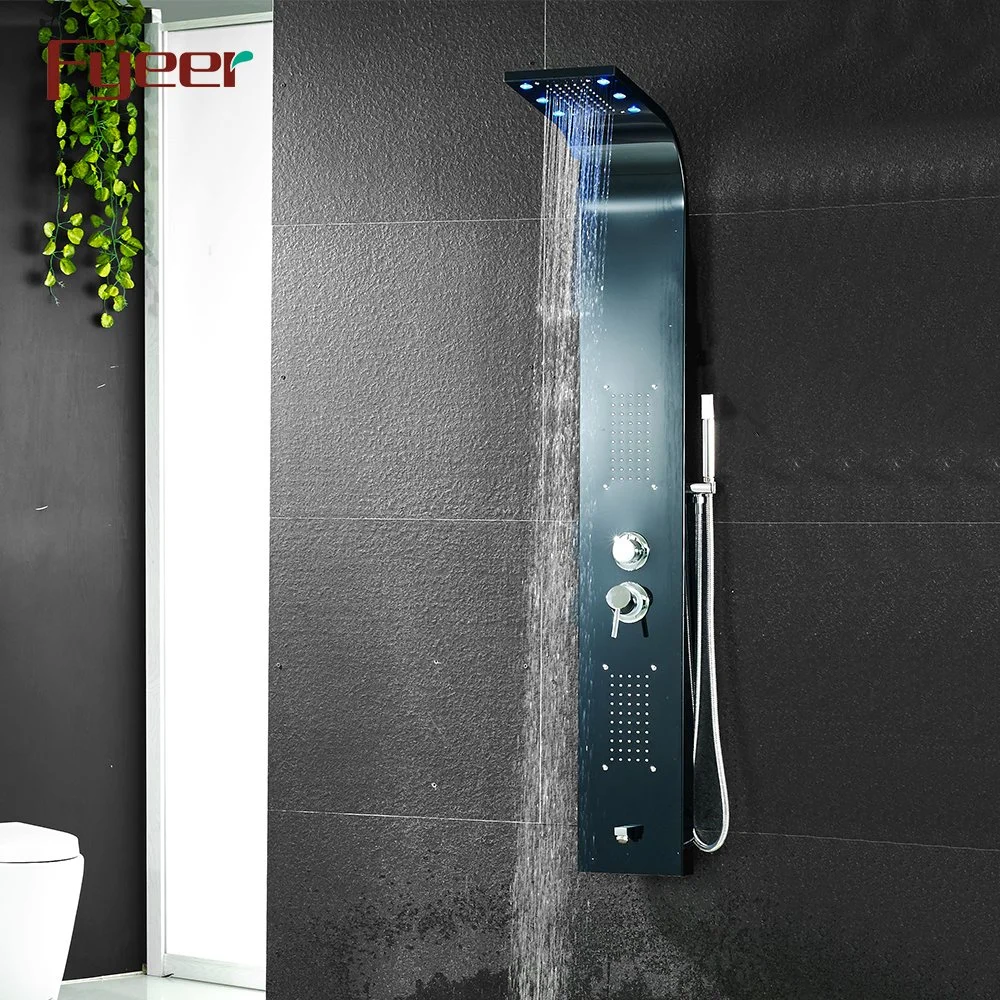 Fyeer 2018 New Black Shower Panel with LED Lights