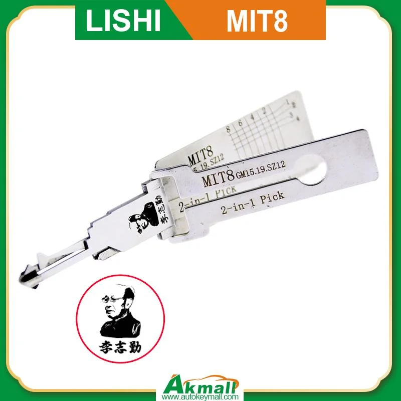 Lishi Mit8 (GM15 GM19 SZ12) 2-in-1 Auto Door Lock Pick & Decoder Locksmith Tool