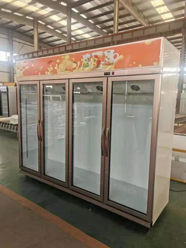 Supermercado Pantalla Abierta refrigeradores Enfriador de bebidas de la puerta de vidrio de cerveza Tienda Mostrar neveras