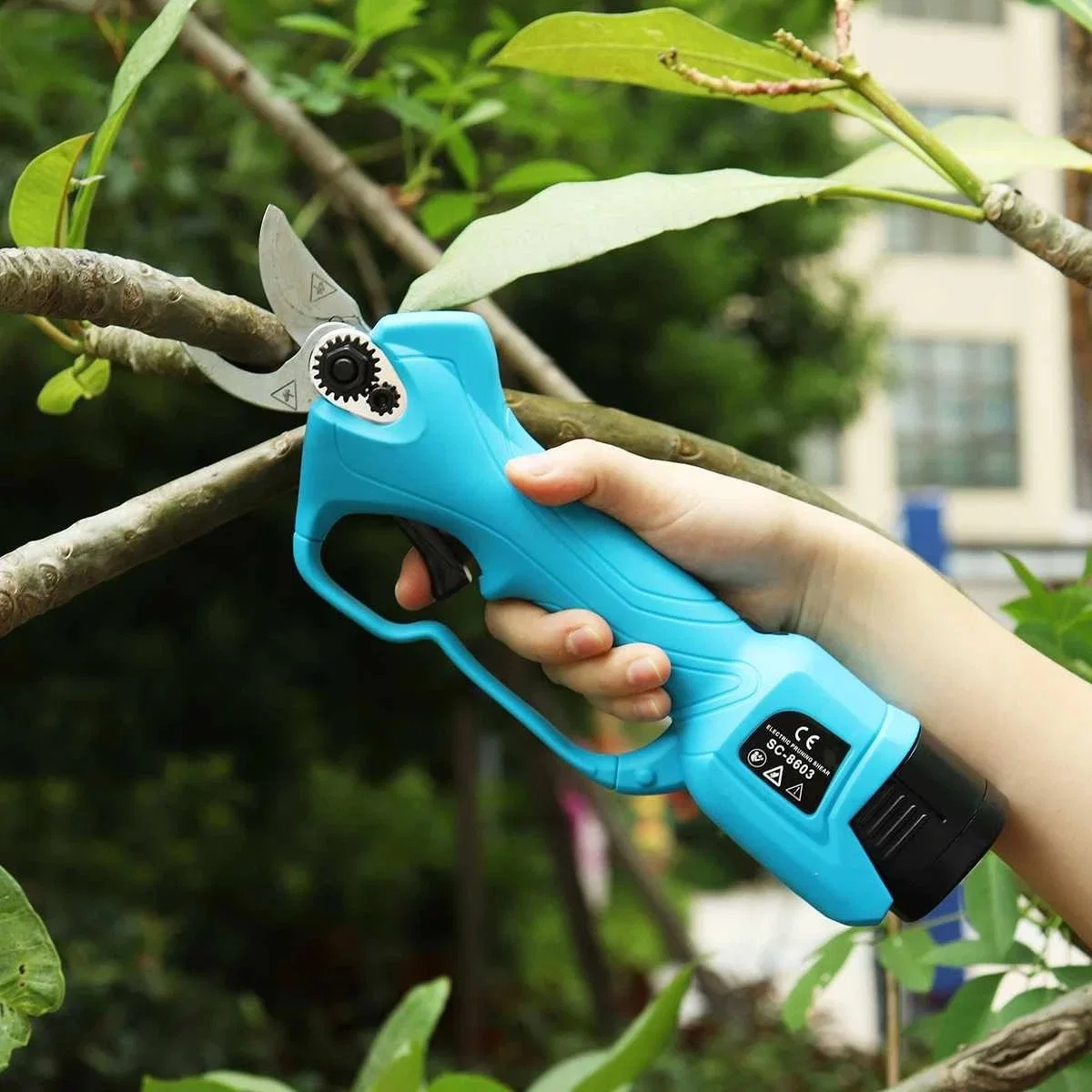 Meigar 16.8V 28mm 88vf Wireless Electric Scissors Pruning Shears Tree Garden Tool Branches Pruning Tools with 2 Li-ion Battery