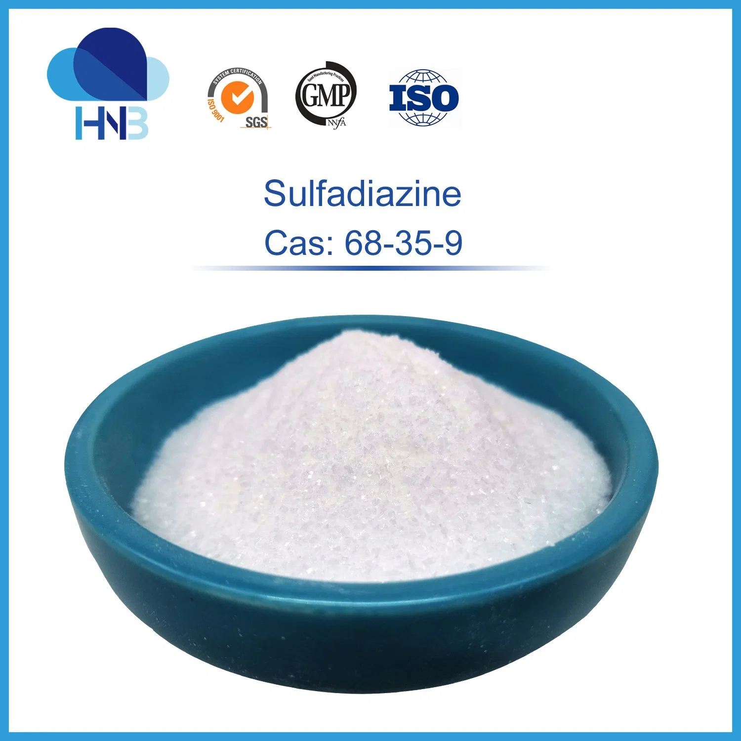 Les BPF antibiotiques Sulfadiazine 68-35-9 sodium en poudre avec 99% prix honnête Sulfadiazine