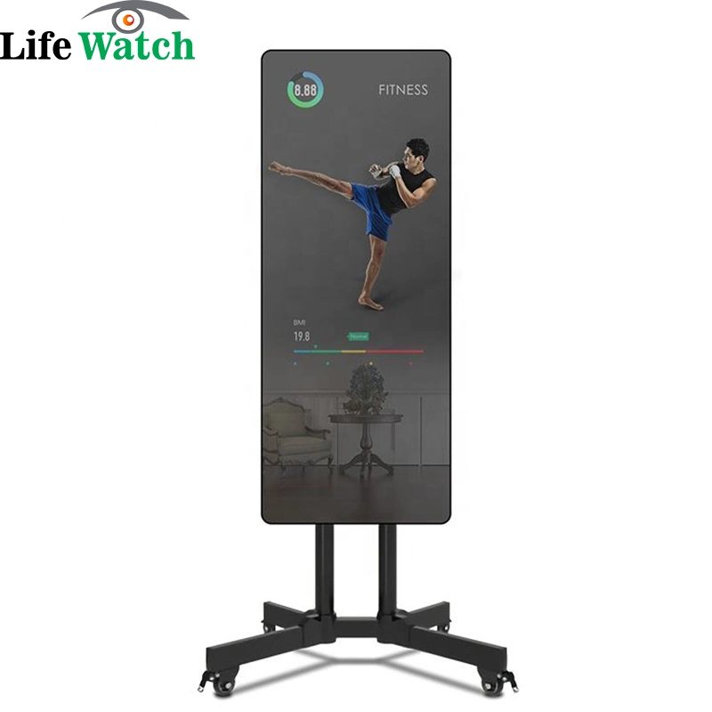 32-Inch 10 Points Capacitive Touch Smart LCD Fitness Exerise Magic Mirror for Home Gym with Embedded Camera Motion Sesnor