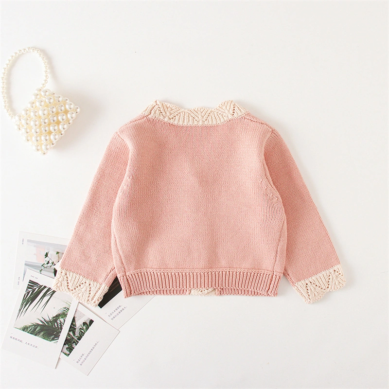 Ins 2022 Spring and Autumn Baby Sweater Baby Knitwear Knitted Handmade Embroidered Coat Coat All-Match Cardigan